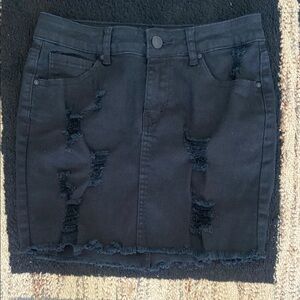Wax Jean Black Mini Skirt Casual